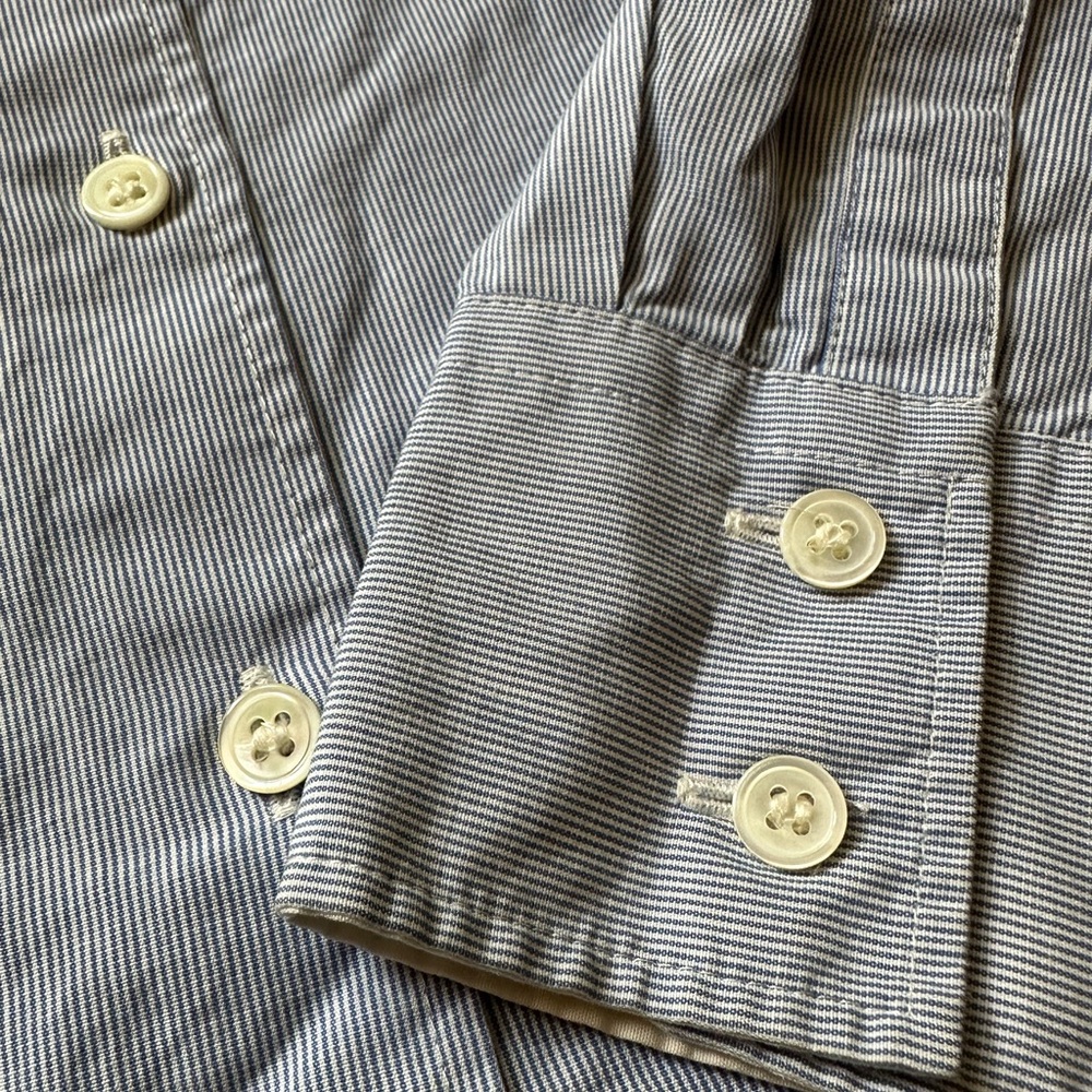 J. Crew classic blue and white striped button down shirt - Picture 7 of 9